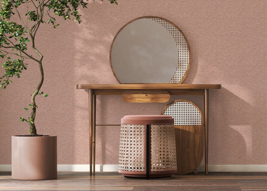 Atisan Weave Warm Spice Wallpaper - Wallpaper Inn