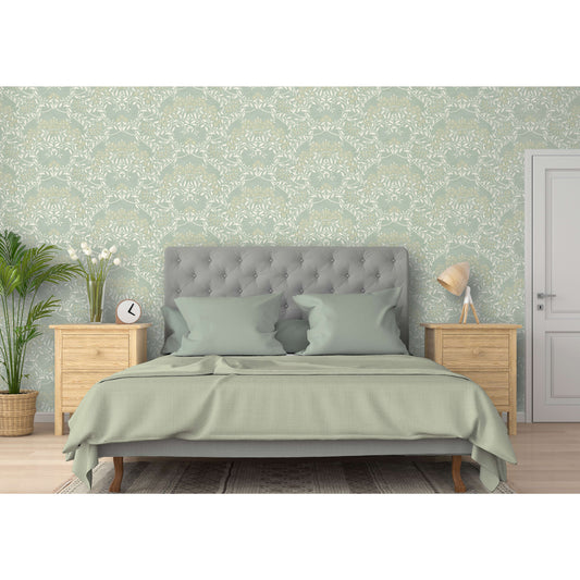 Floral Trail Sage - Wallpaper Inn