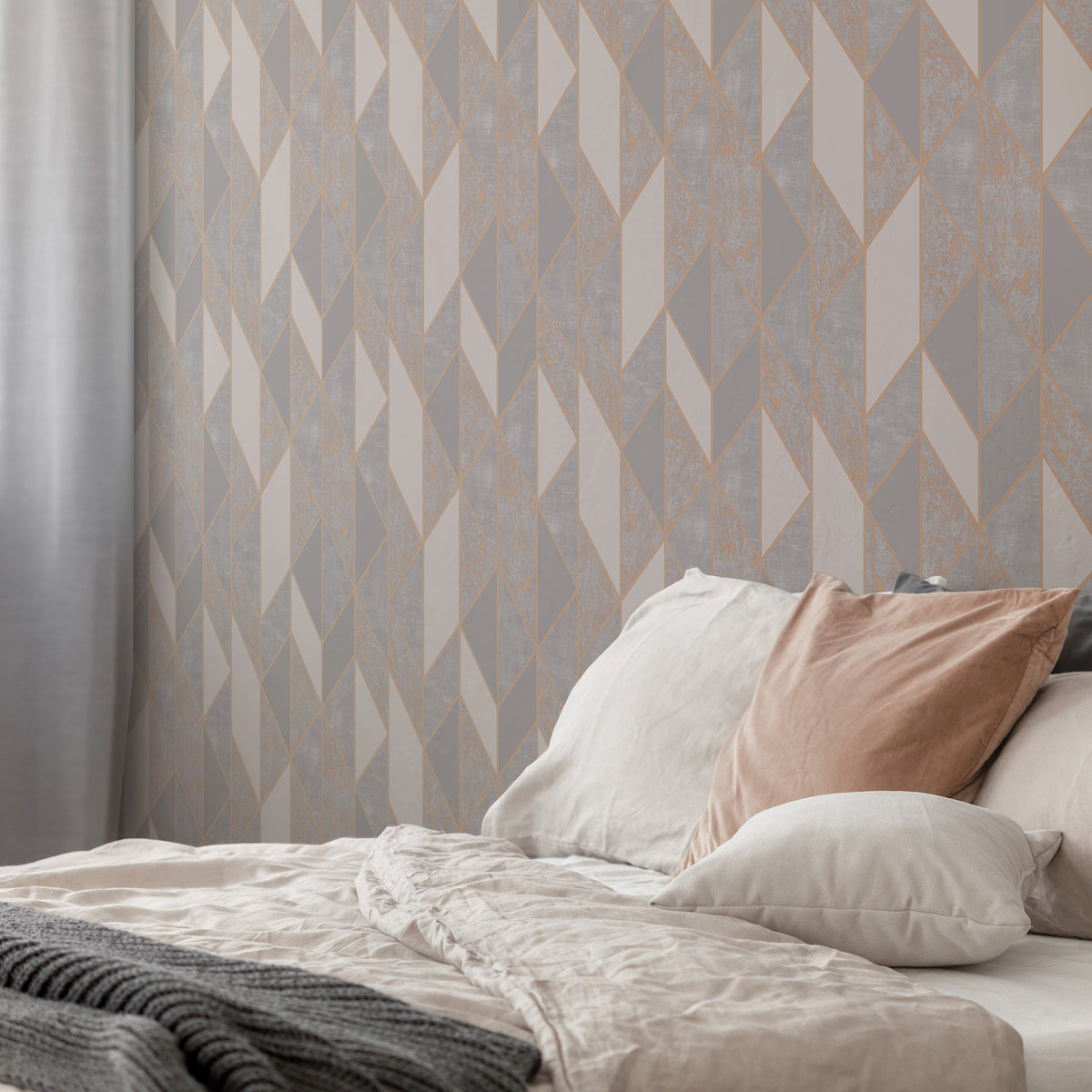 Milan Geo Rose Gold Wallpaper