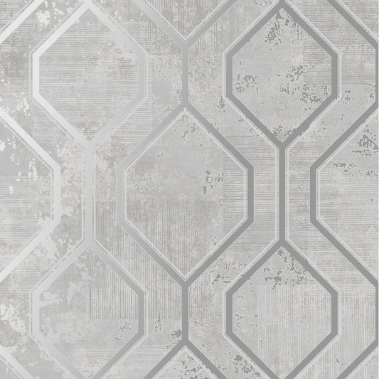 Armature Geo Grey / Silver Wallpaper