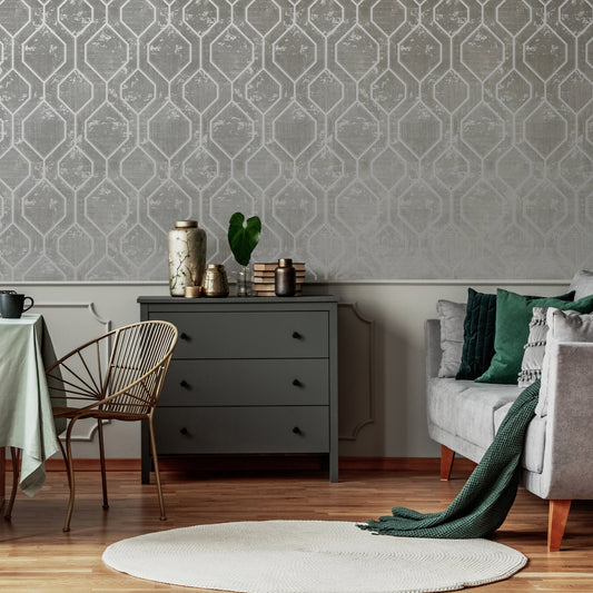 Armature Geo Grey / Silver Wallpaper