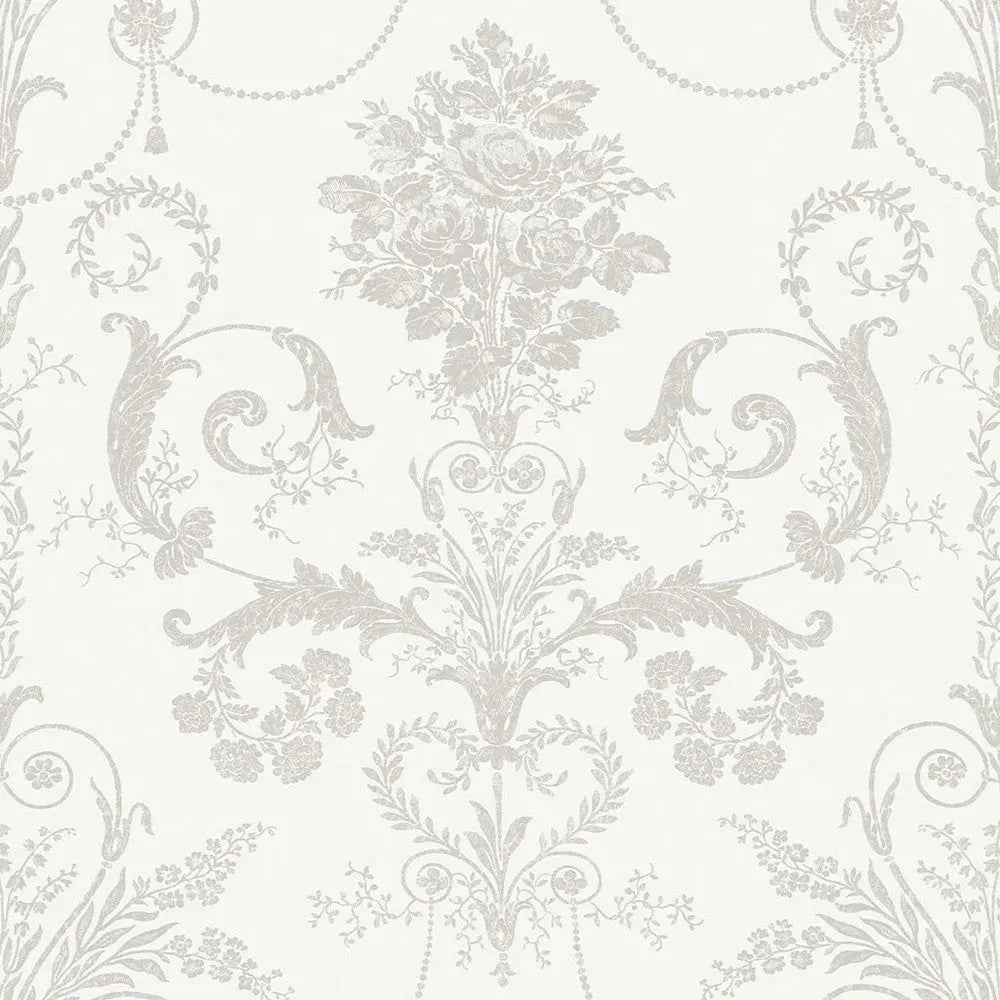 Josette Dove Grey / White Wallpaper Wallpaper Inn