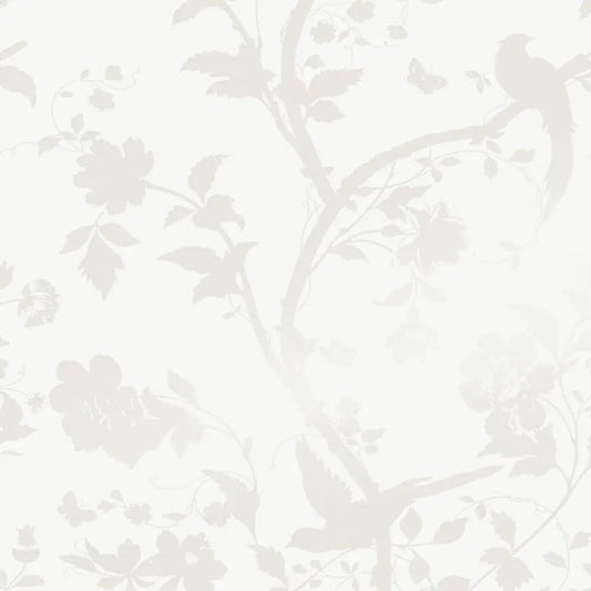 Oriental Garden Pearlescent White Wallpaper Wallpaper Inn