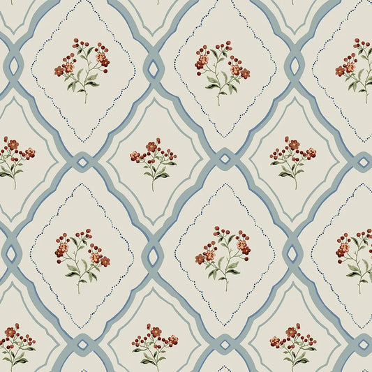Pinford Trellis Wallpaper Pale Seaspray Blue Wallpaper Inn