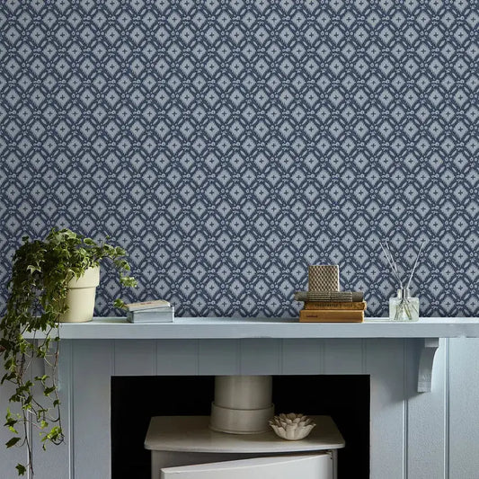 Whitebrook Wallpaper - Dusky Seaspray Blue Wallpaper Inn