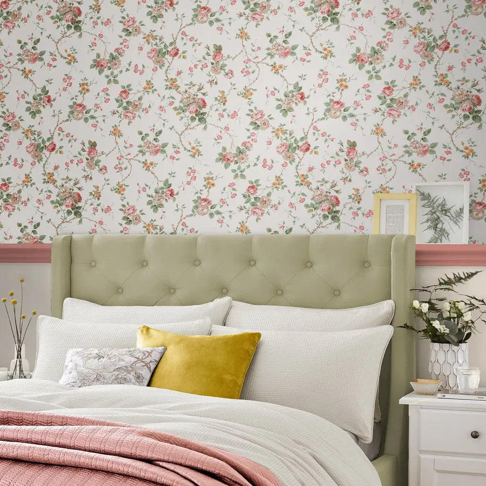 Mountney Garden Wallpaper - Antique Pink Wallpaper Inn