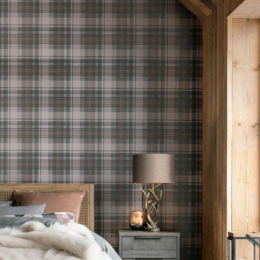 Alpine Lodge Check Wallpaper Wallpaper Inn