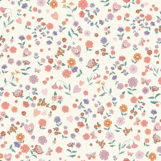 Woodland Ditsy Lavender and Peach Wallpaper Wallpaper Inn