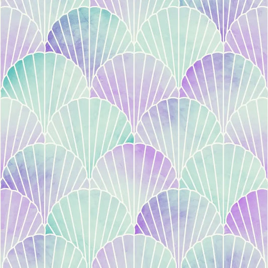 Mermaid Seashell Mystic Purple Wallpaper Wallpaper Inn
