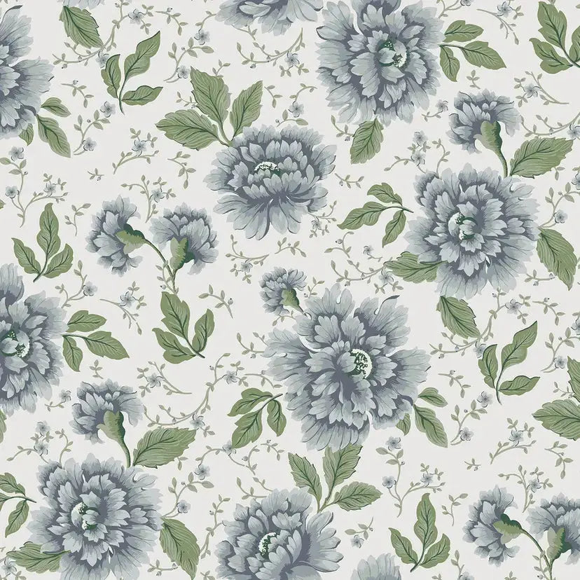 Pickworth Posy Wallpaper - Pale Seaspray Blue Wallpaper Inn