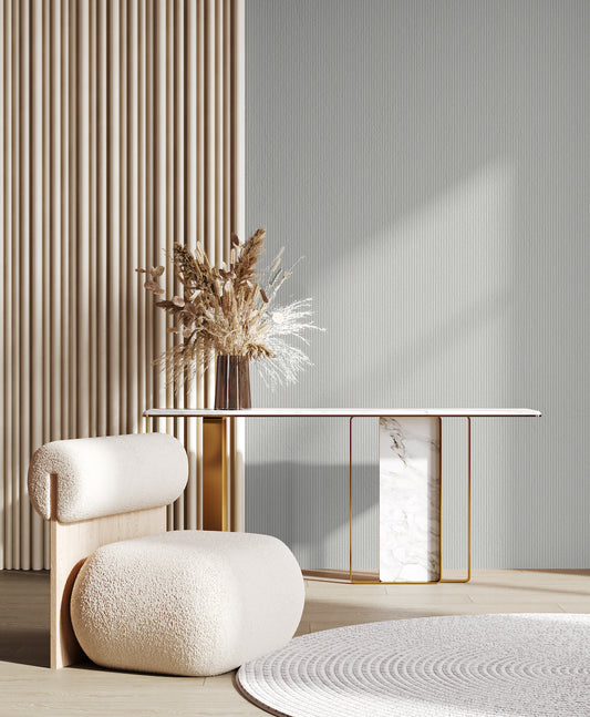 Tactile Pinstripe Pebble Wallpaper