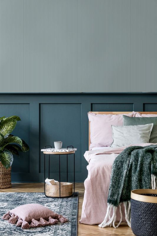 Tactile Pinstripe Duck Egg Wallpaper