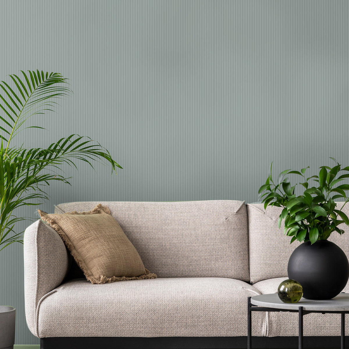 Tactile Pinstripe Duck Egg Wallpaper
