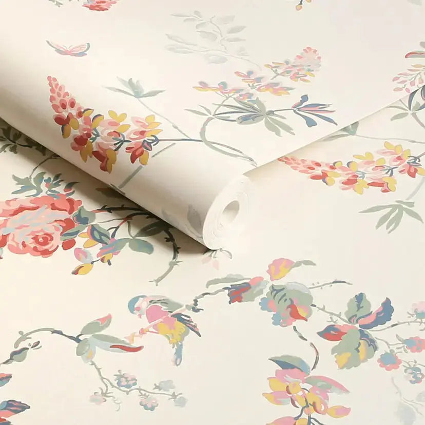 Birds & Roses Wallpaper Wallpaper Inn