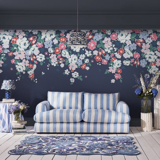 Clifton Floral Navy Fixed Size Mural