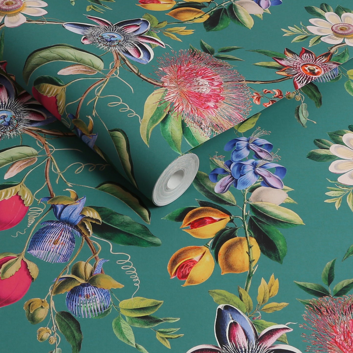Physic Garden Teal Wallpaper