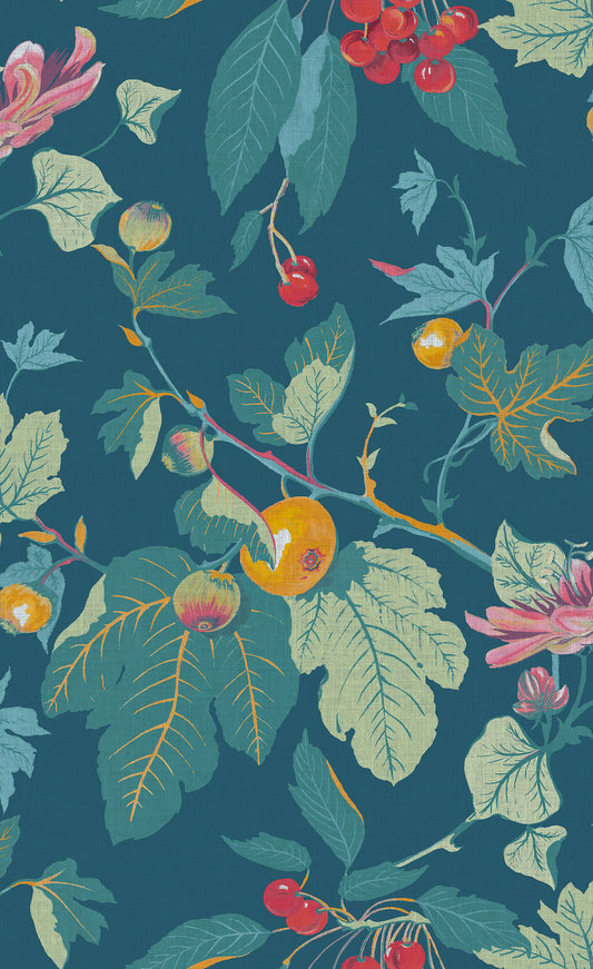 Craftwork Trail Navy Wallpaper