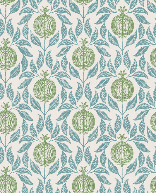 Apple of Grenada Blue & Green Wallpaper