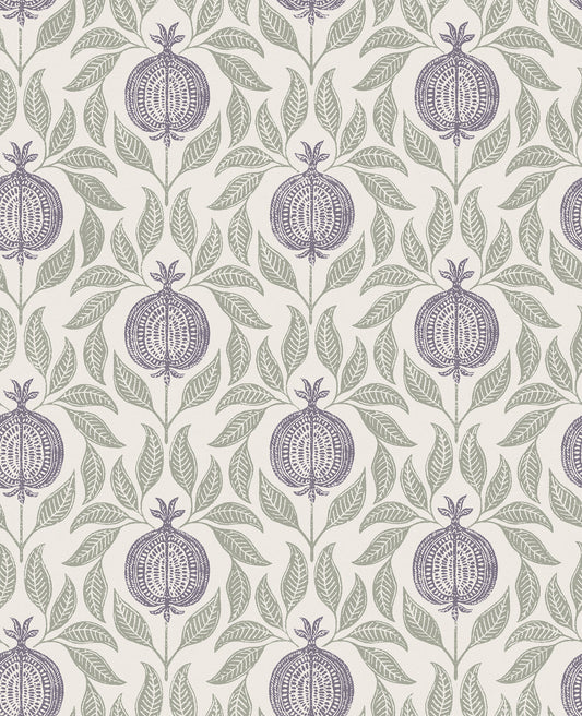 Apple of Grenada Mauve & Sage Wallpaper
