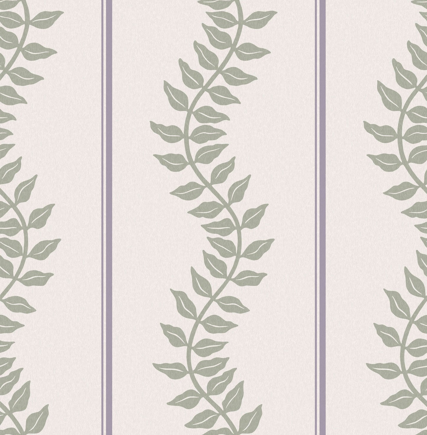 Laurel Leaf Stripe Mauve & Sage Wallpaper