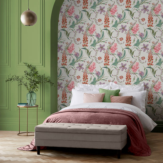 Botanist Scroll Mauve Wallpaper