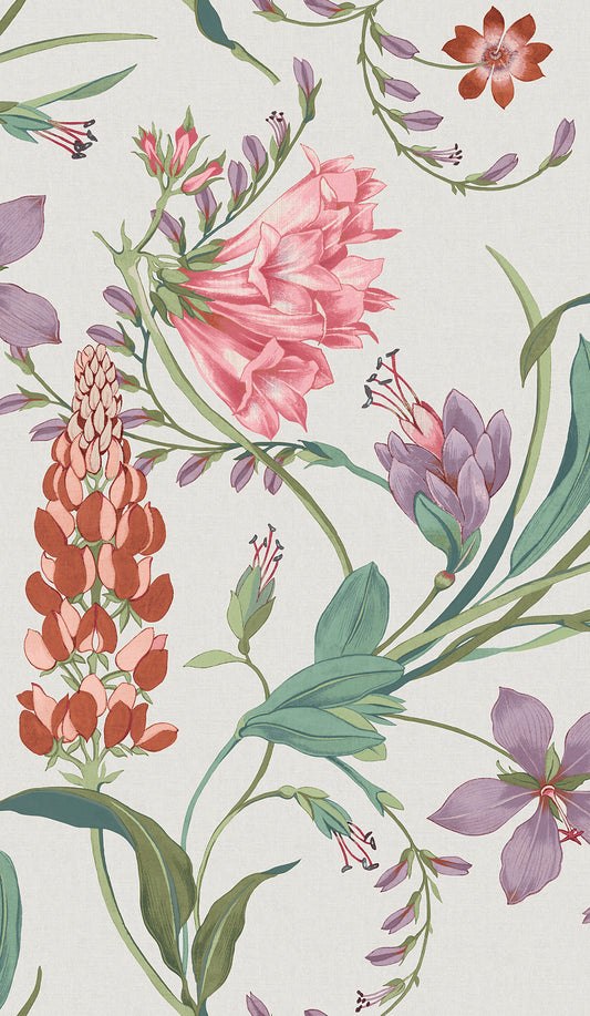Botanist Scroll Mauve Wallpaper