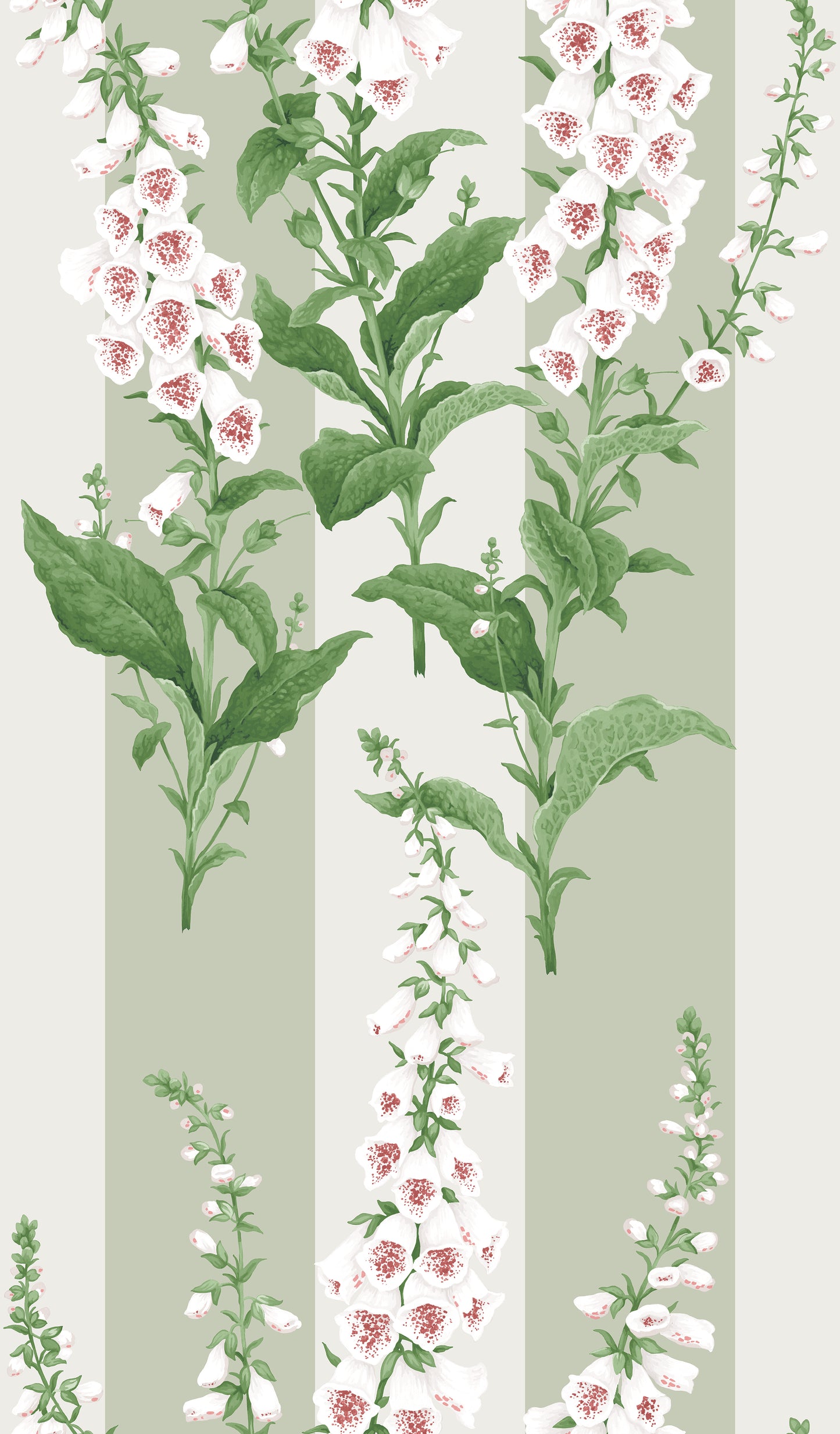 Foxglove Stripe Sage Wallpaper