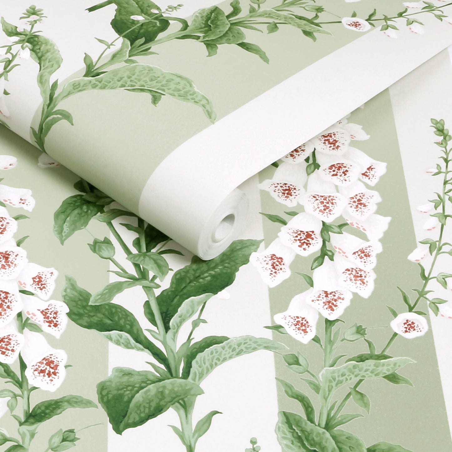 Foxglove Stripe Sage Wallpaper