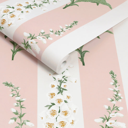 Foxglove Stripe Powder Wallpaper