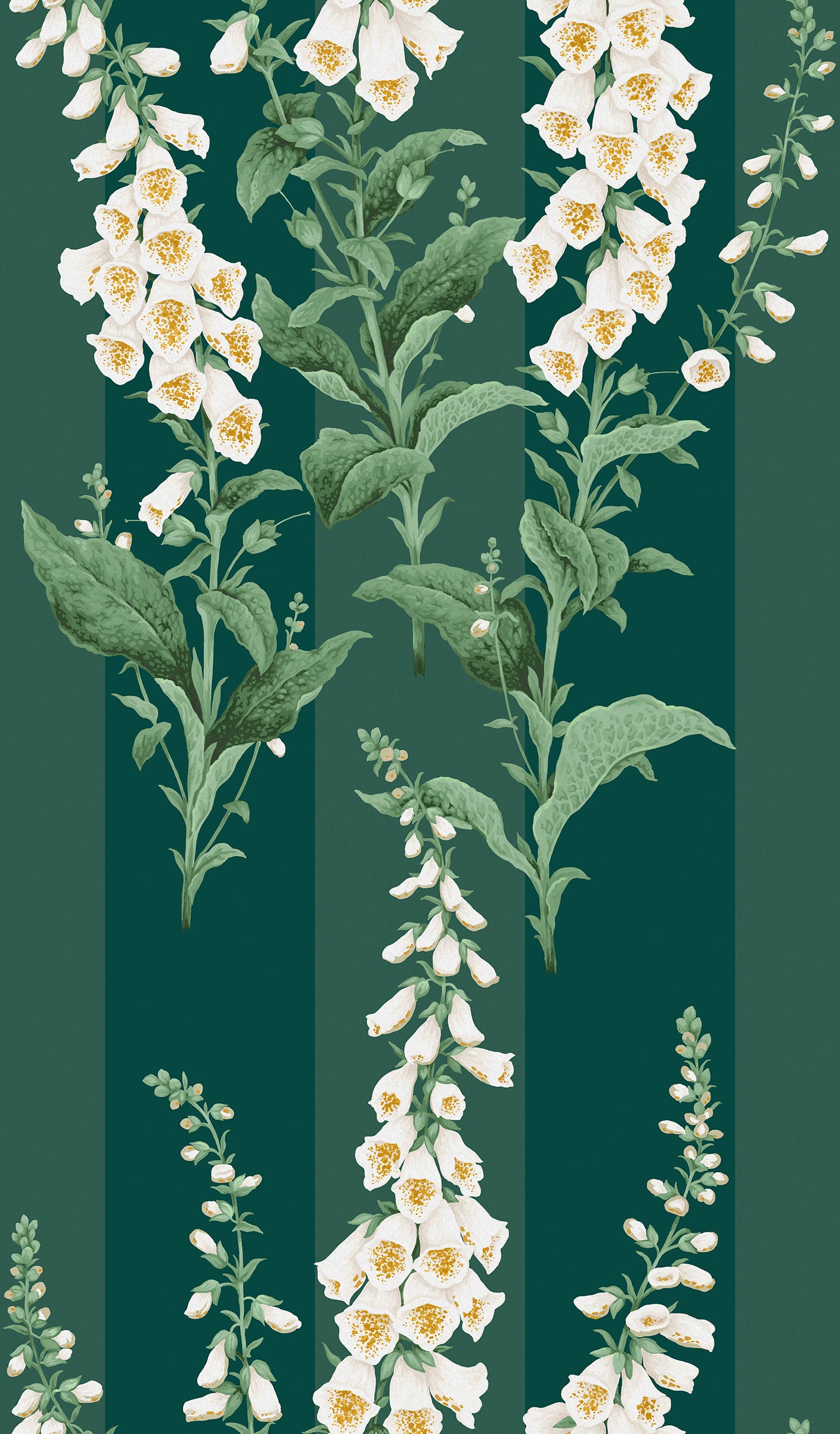 Foxglove Stripe Teal Wallpaper