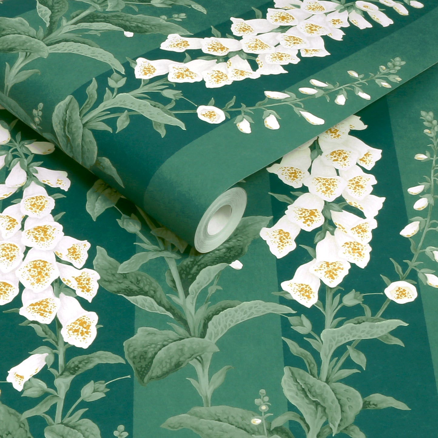 Foxglove Stripe Teal Wallpaper