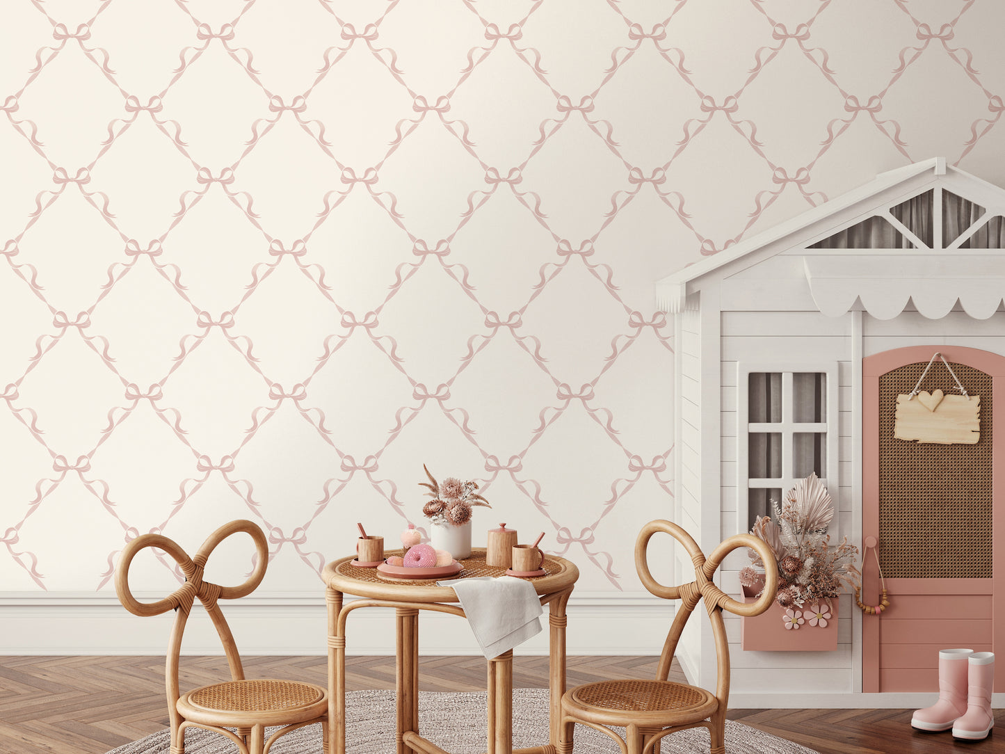 Tied With a Bow Cream / Pink