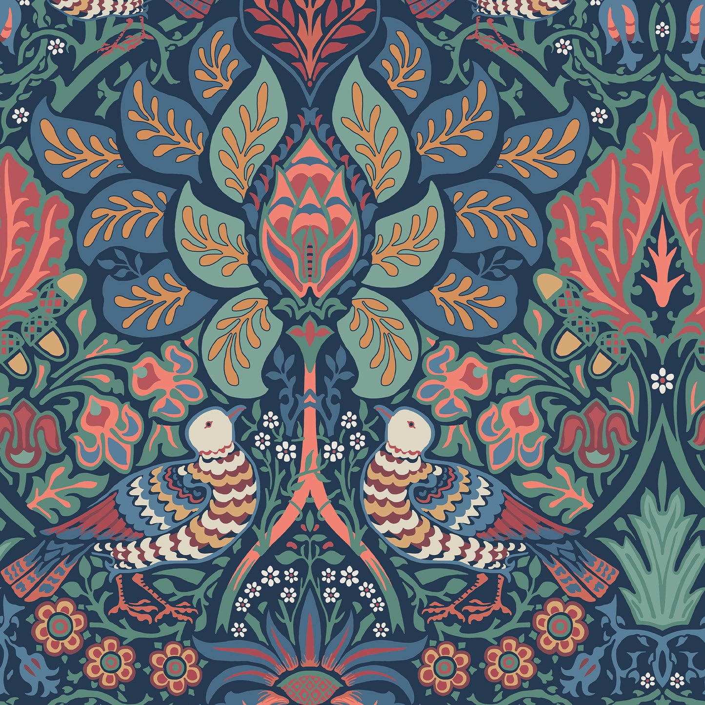 Dove & Rose Midsummer Wallpaper