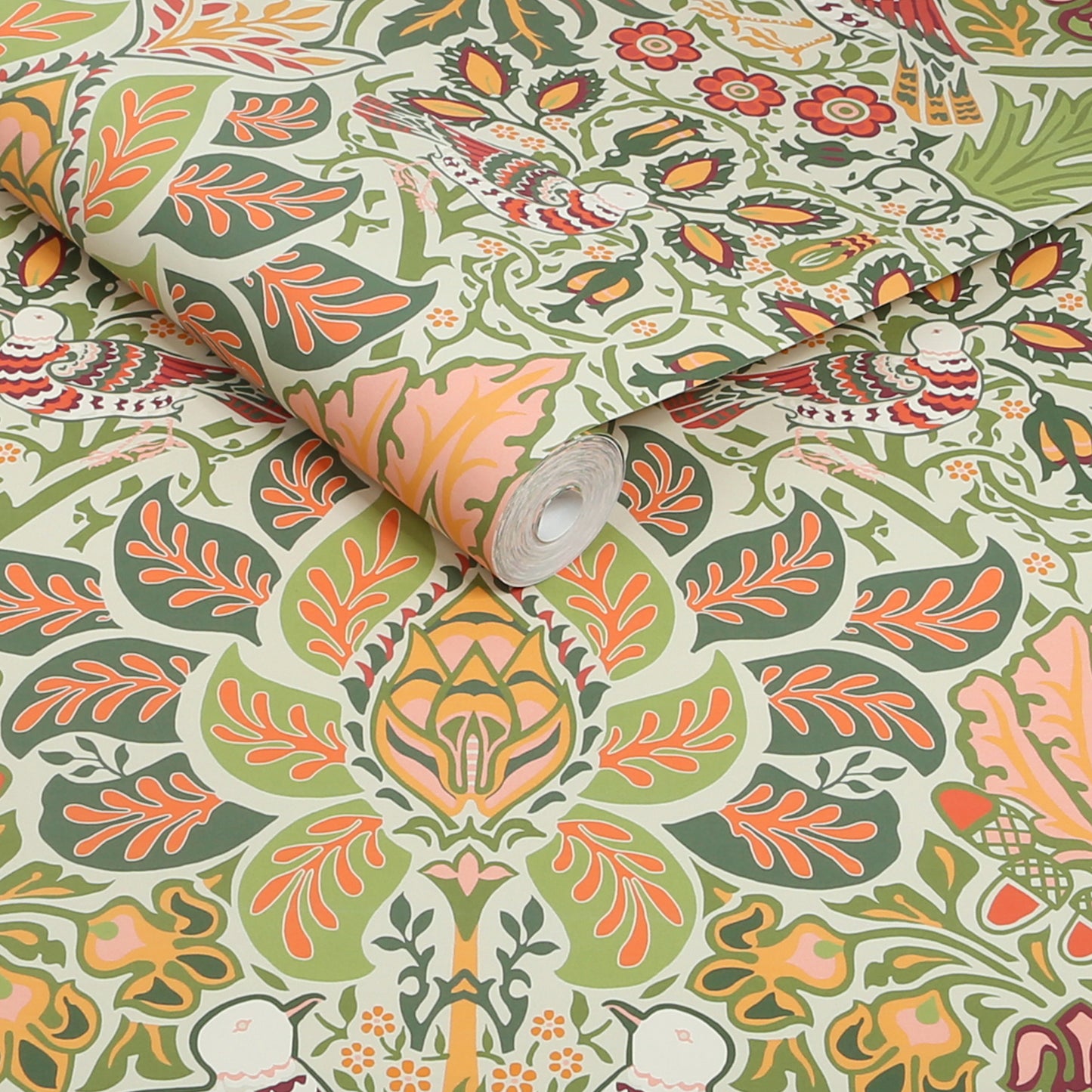 Dove & Rose Olive Wallpaper
