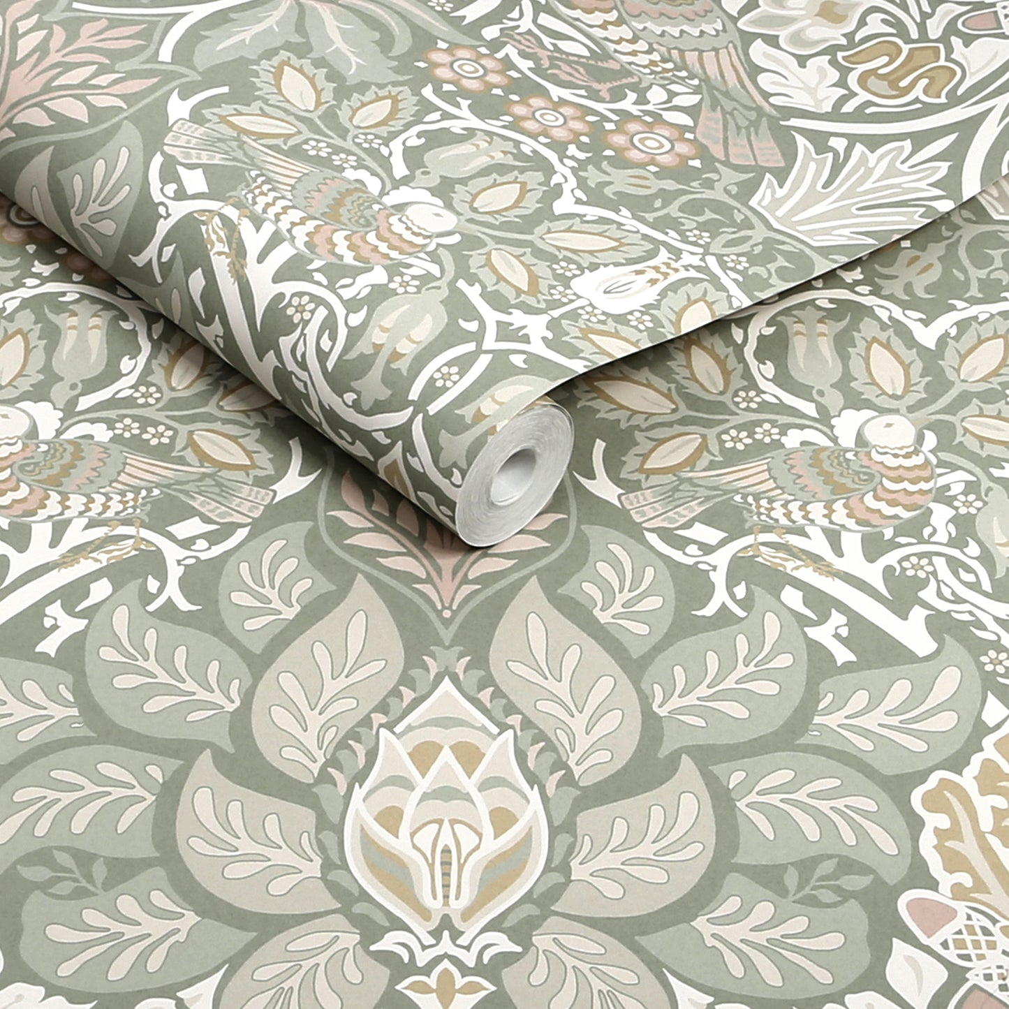 Dove & Rose Spring Woodland Wallpaper