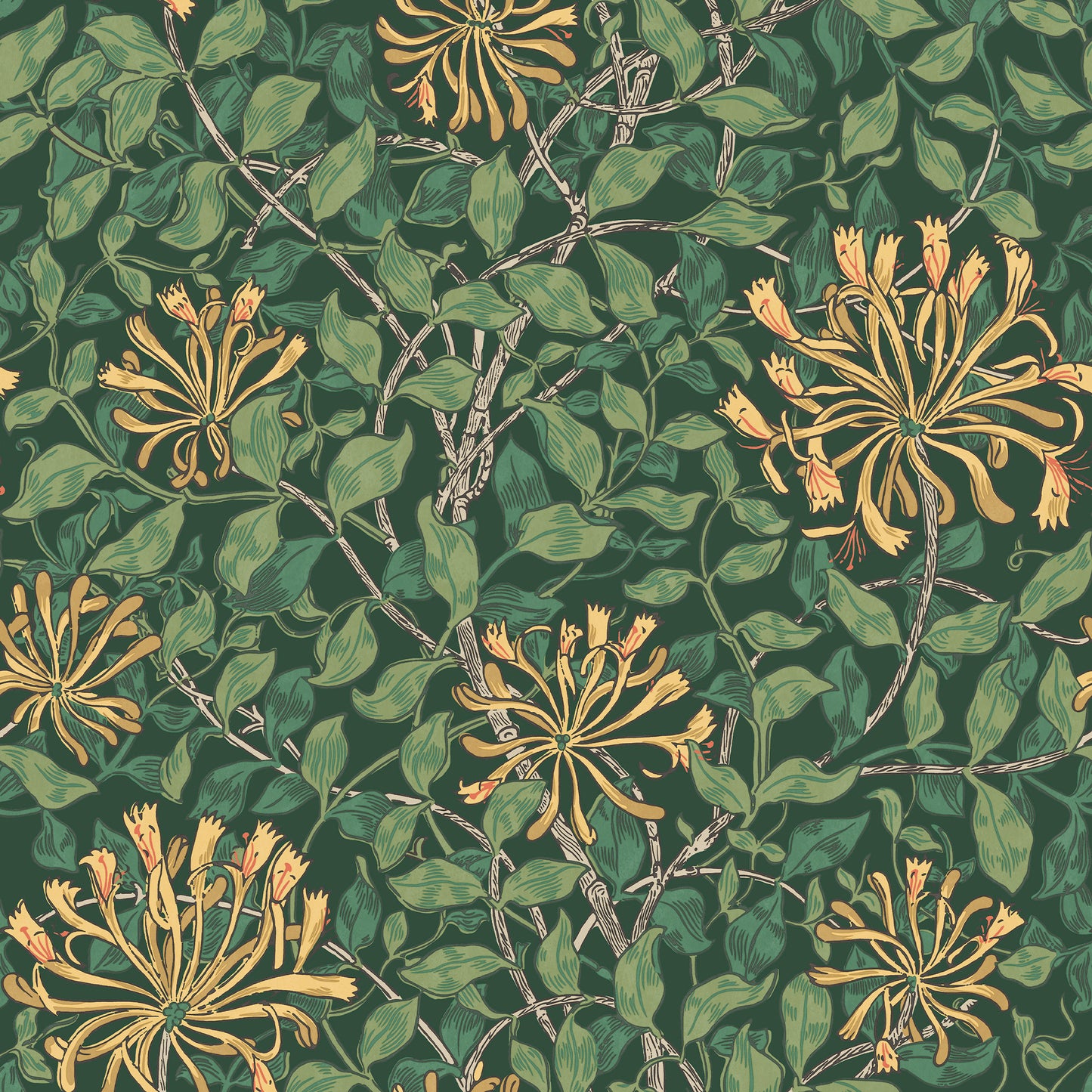 Honeysuckle Verde Wallpaper