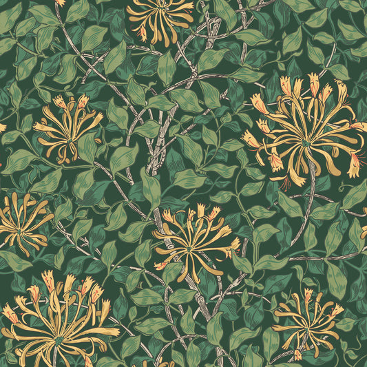 Honeysuckle Verde Wallpaper