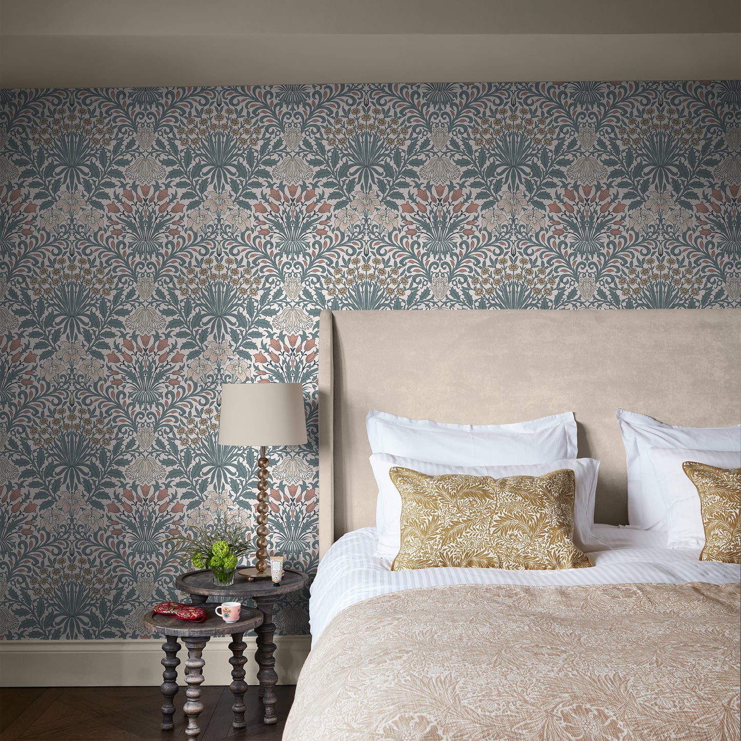 Garden Dusty Blue Wallpaper