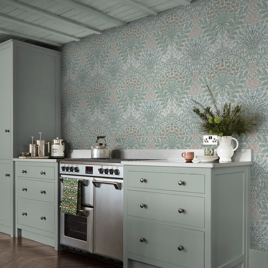 Garden Cottage Blues Wallpaper