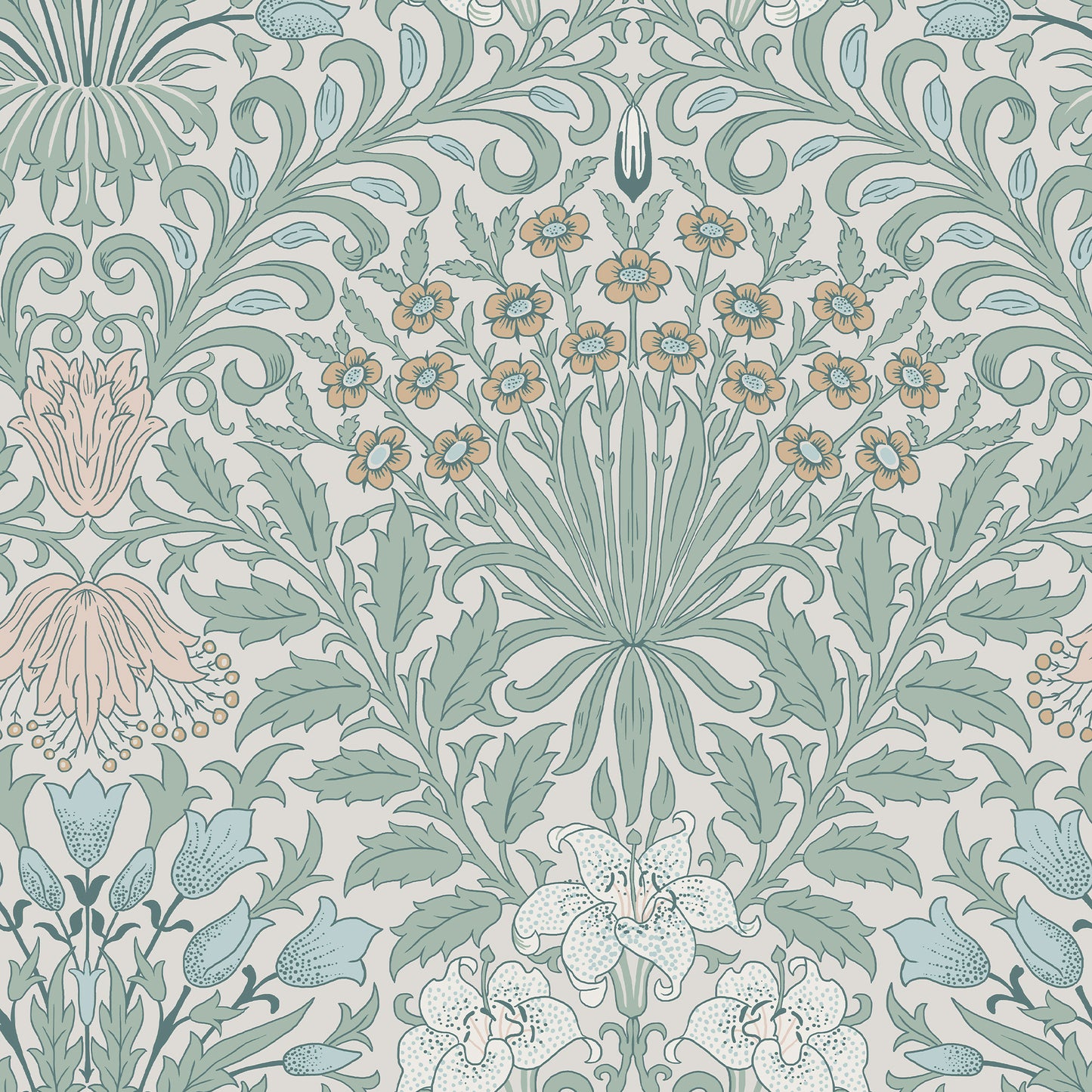 Garden Cottage Blues Wallpaper