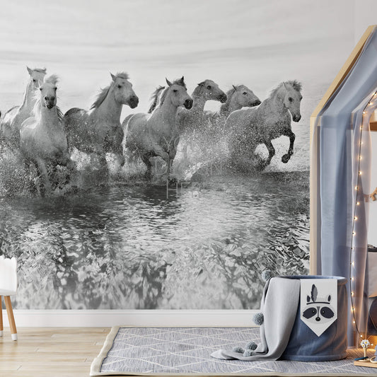 White Horses Mural Wallpaper Inn