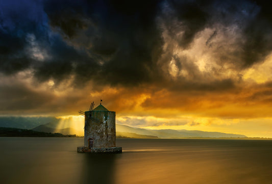 Old Windmill Mural Wallpaper Inn