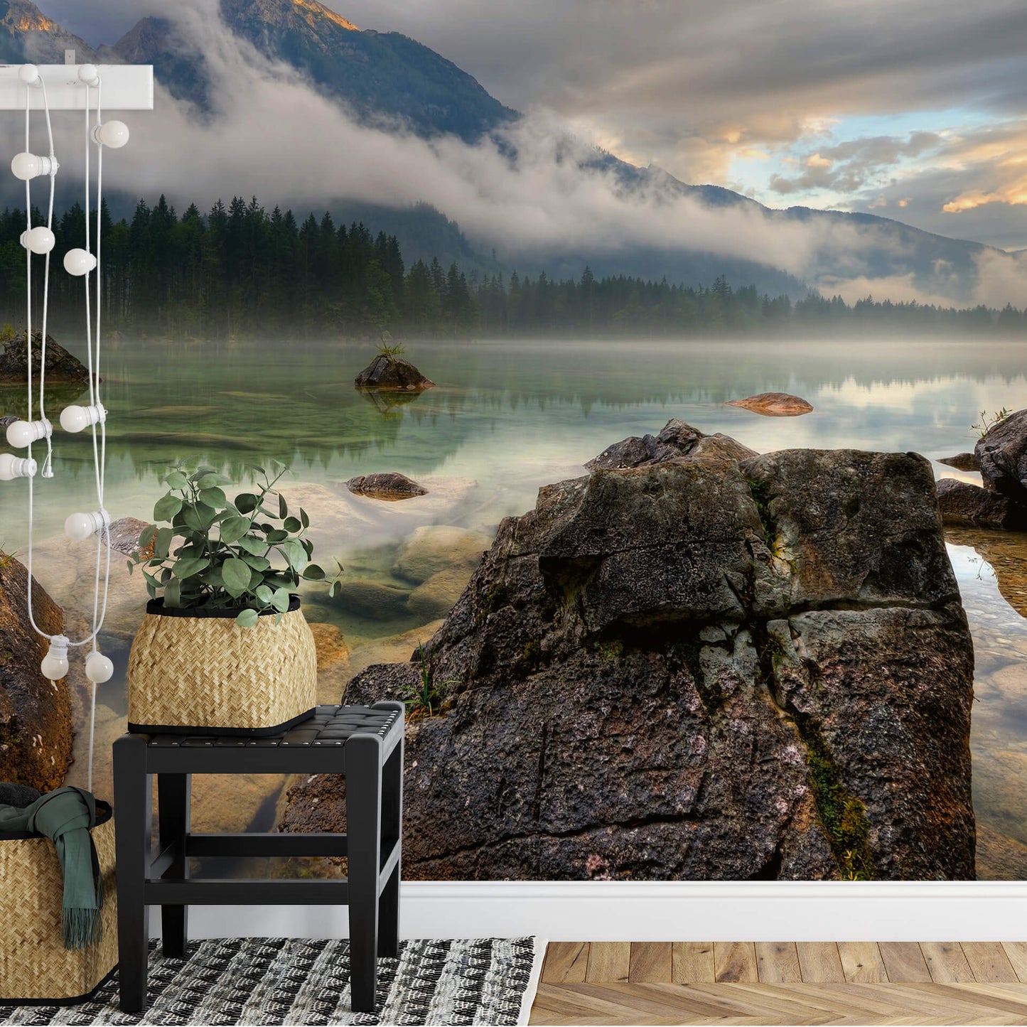 Mountain Lake Mural Wallpaper Inn