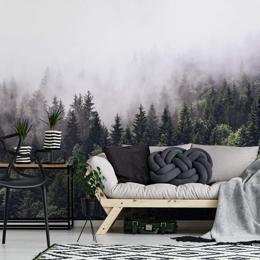 Foggy Forest Mural Wallpaper Inn