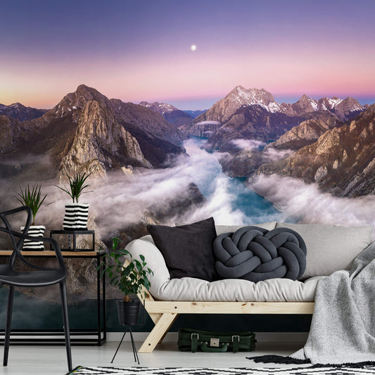 Over the Mountains Mural Wallpaper Wallpaper Inn