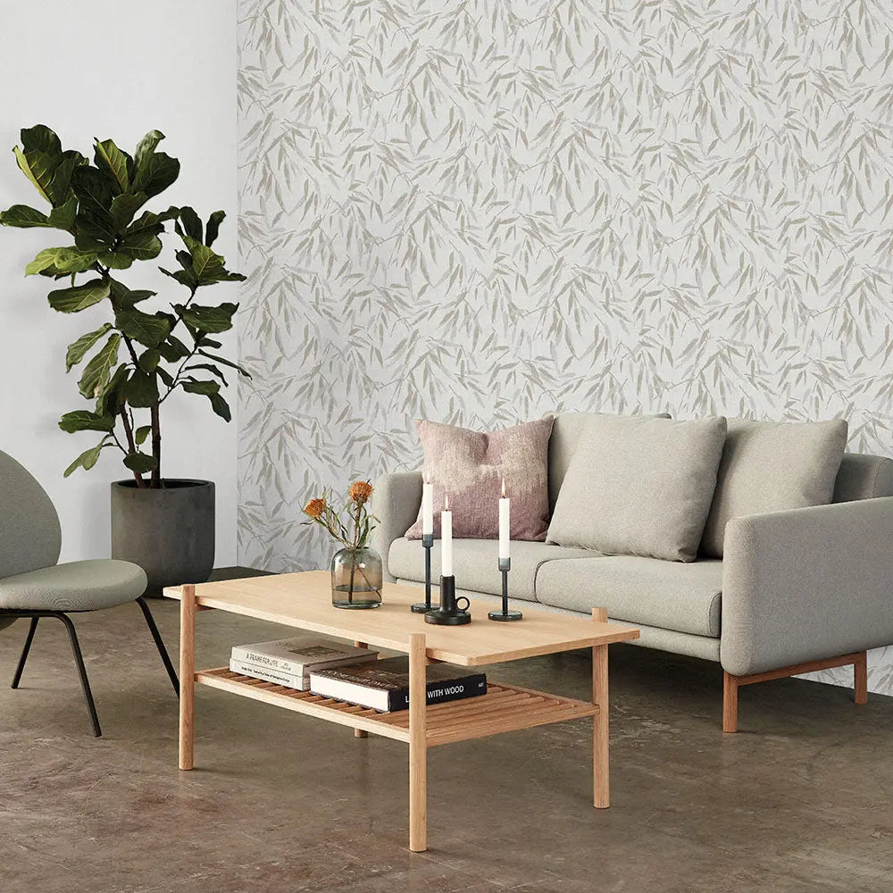 Brushstroke Leaves Wallpaper Wallpaper Inn