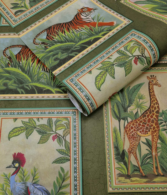 Menagerie Green - Wallpaper Inn