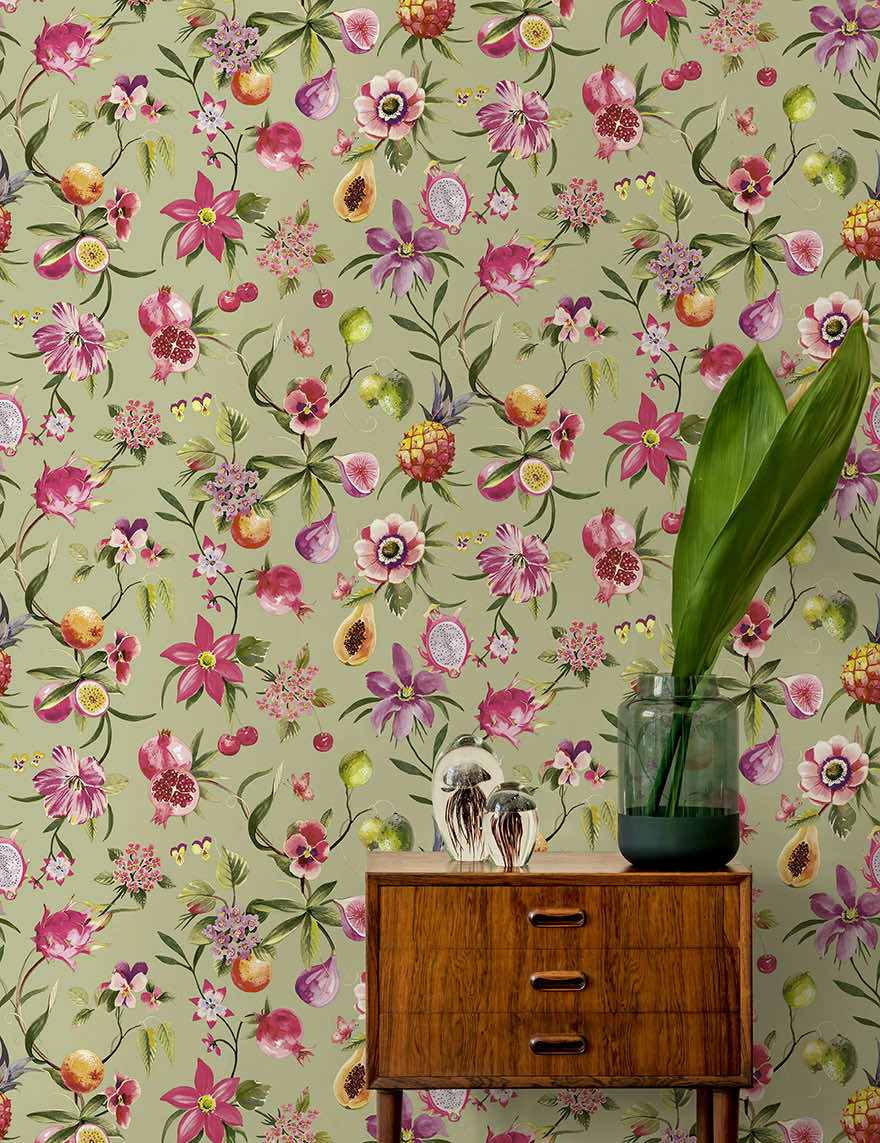 Tropica Sage - Wallpaper Inn
