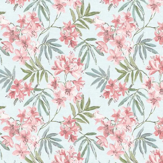 Linen Floral Blue Wallpaper Wallpaper Inn