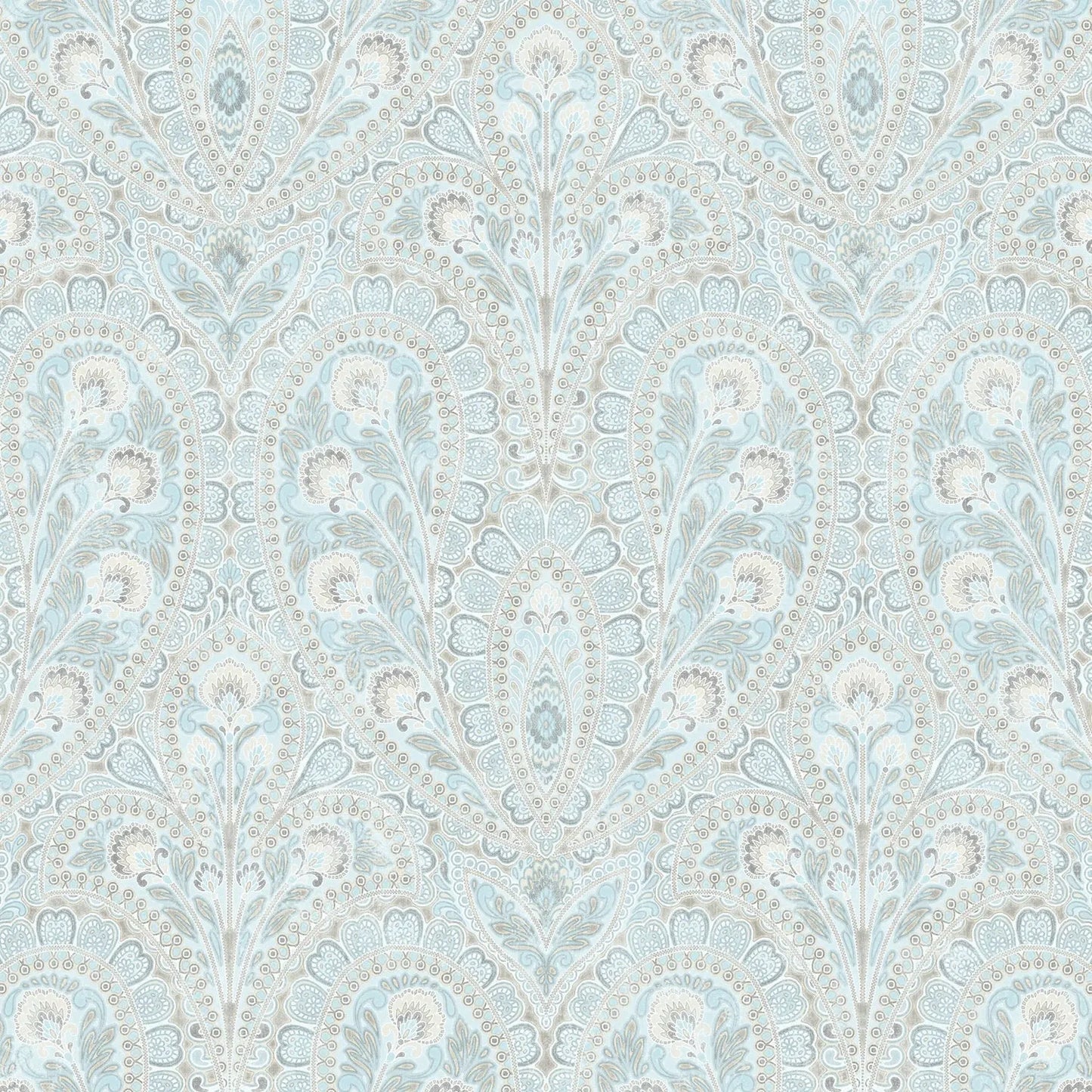 Ornamental Paisley Duck Egg Wallpaper Wallpaper Inn